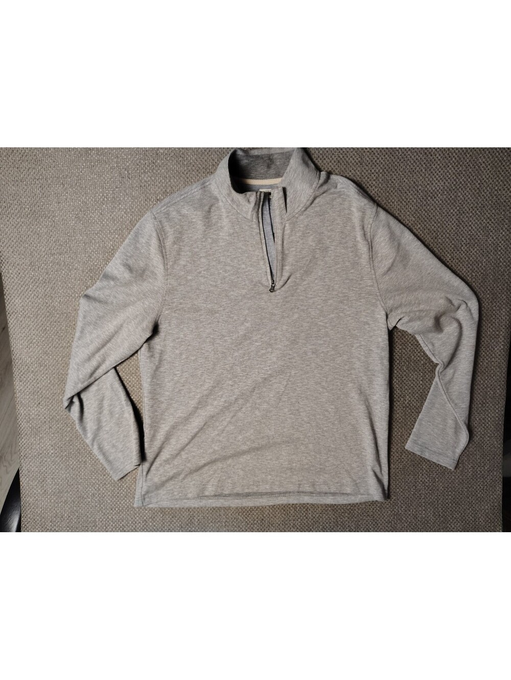 Joseph Abboud Mens XL Oatmeal Gray Quarter Zip Pullover Waffle Knit Modern Fit